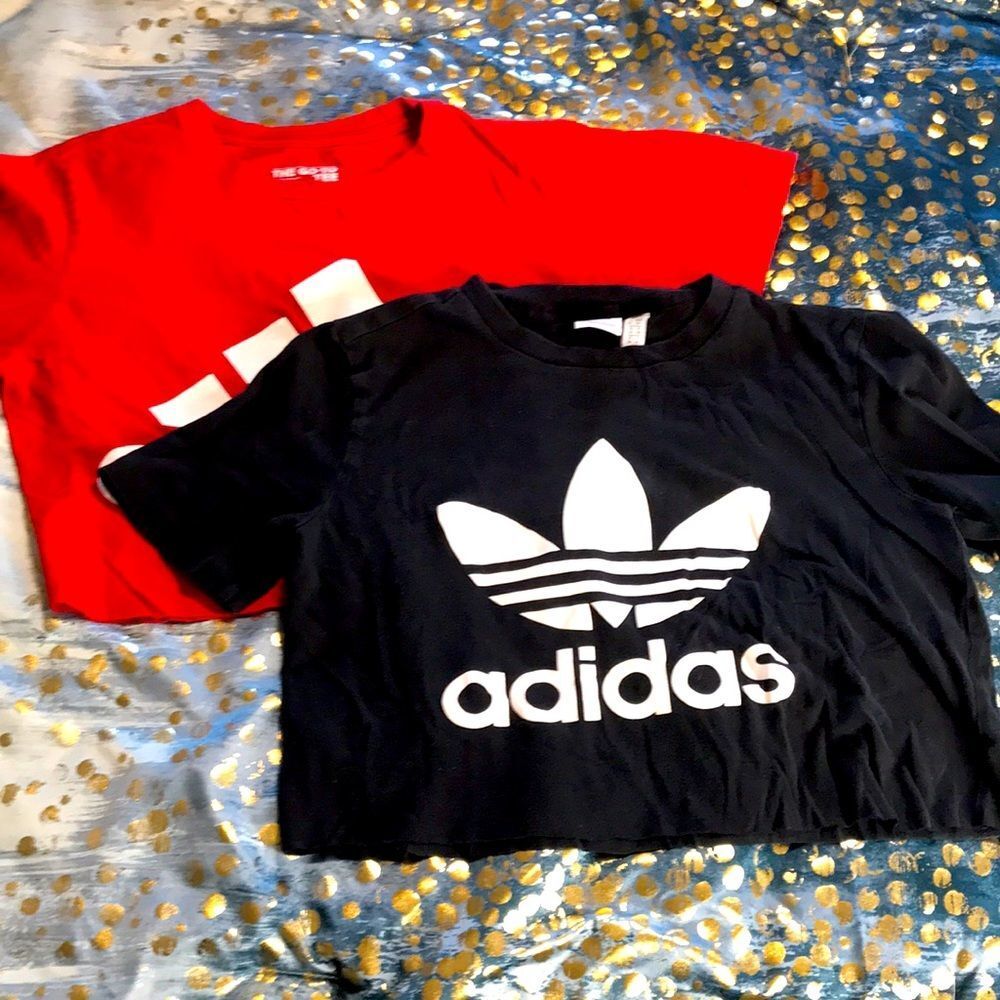 Adidas ladies basic logo crop tops bundle size small y2k cute babygirl